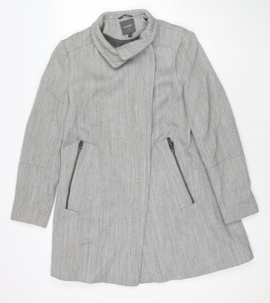 NEXT Womens Grey Overcoat Coat Size 14 Zip