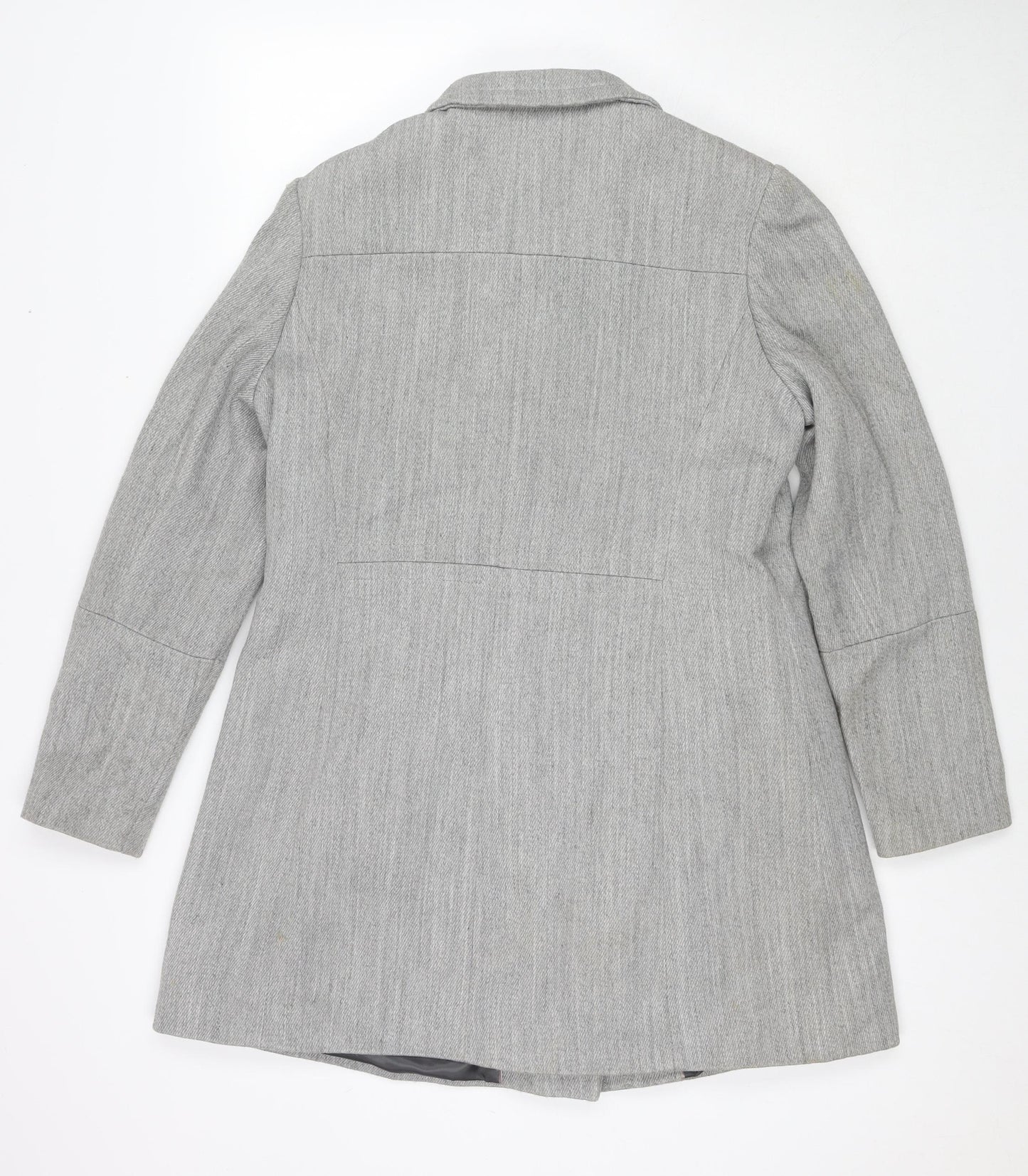 NEXT Womens Grey Overcoat Coat Size 14 Zip