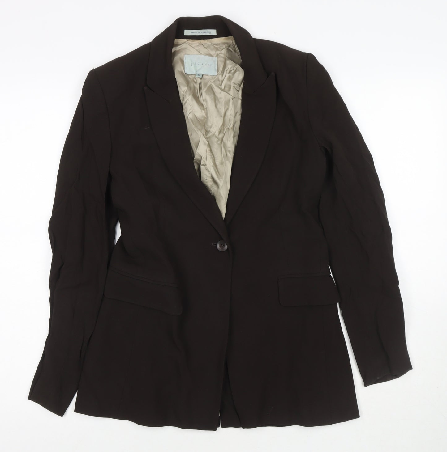 Jigsaw Womens Brown Jacket Blazer Size 10 Button