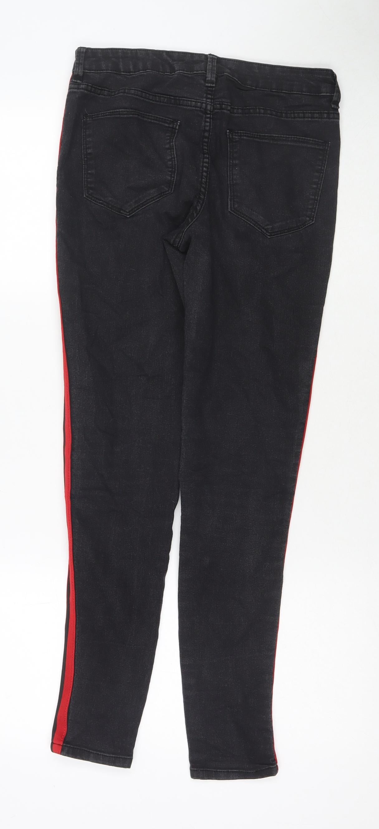 Sinsay Womens Black Cotton Skinny Jeans Size 10 L29 in Regular Zip