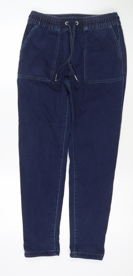 Nutmeg Womens Blue Cotton Boyfriend Jeans Size 10 L28 in Regular Drawstring