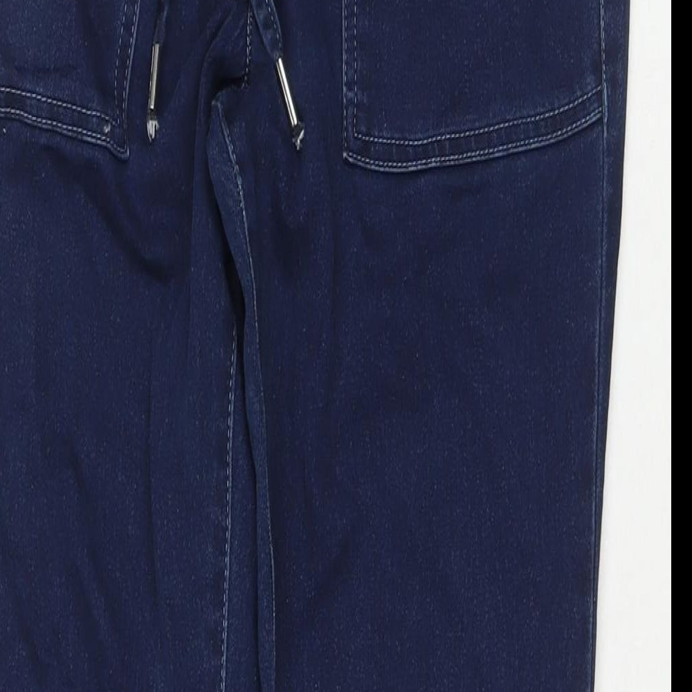 Nutmeg Womens Blue Cotton Boyfriend Jeans Size 10 L28 in Regular Drawstring