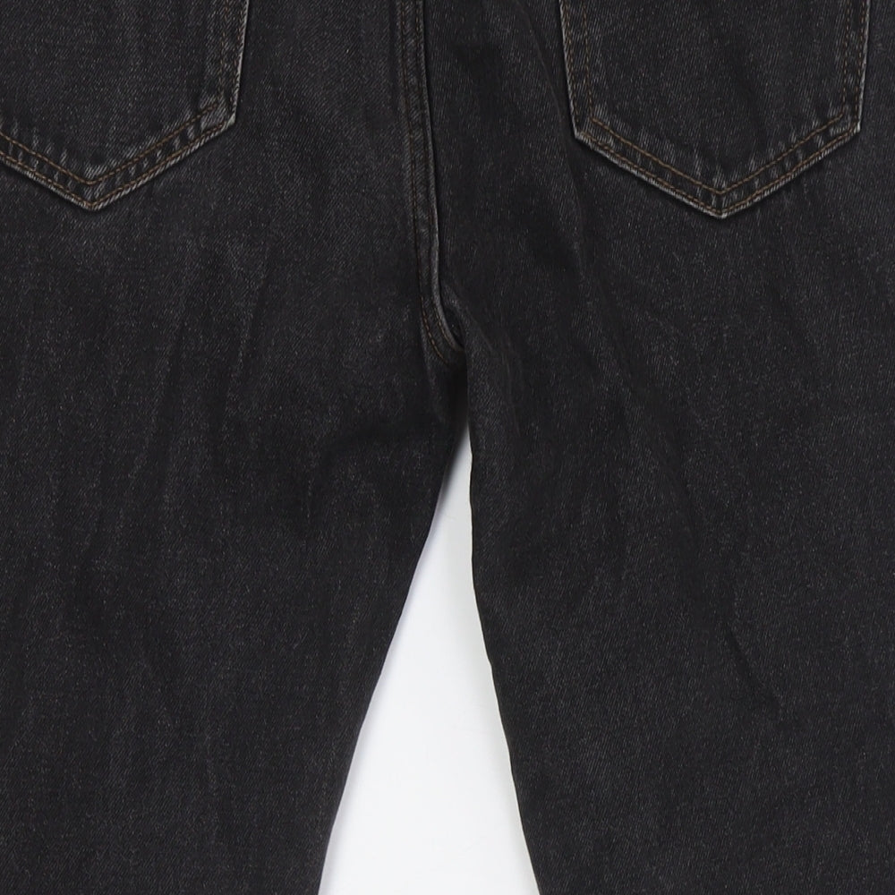 George Mens Black Cotton Straight Jeans Size 36 in L30 in Regular Zip