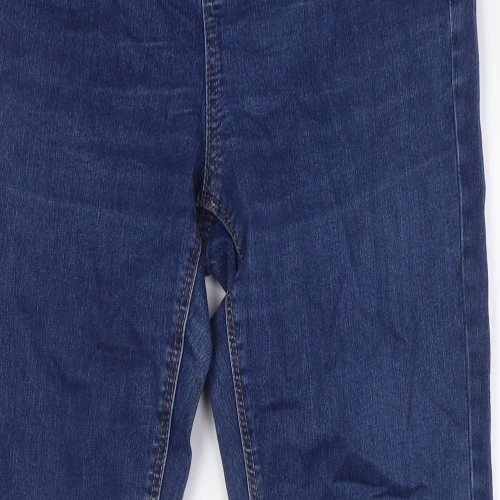 Geor Womens Blue Cotton Straight Jeans Size 12 L29 in Regular Zip