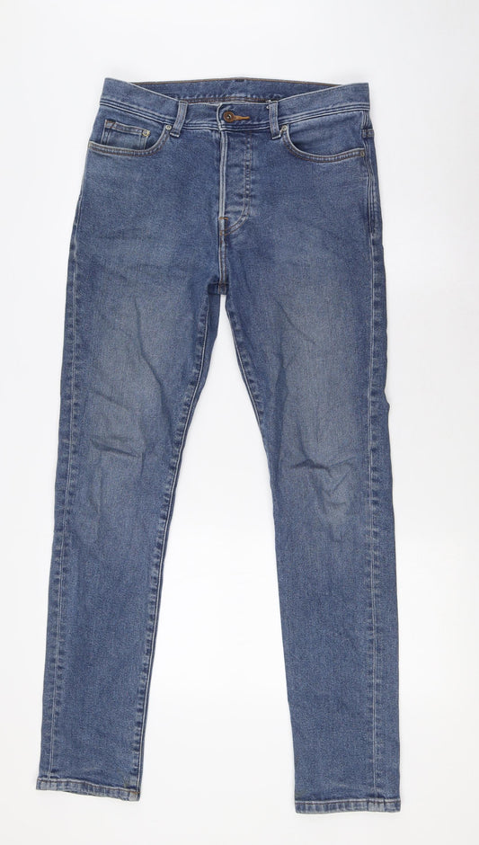 &Denim Womens Blue Cotton Straight Jeans Size 29 in L31 in Regular Zip