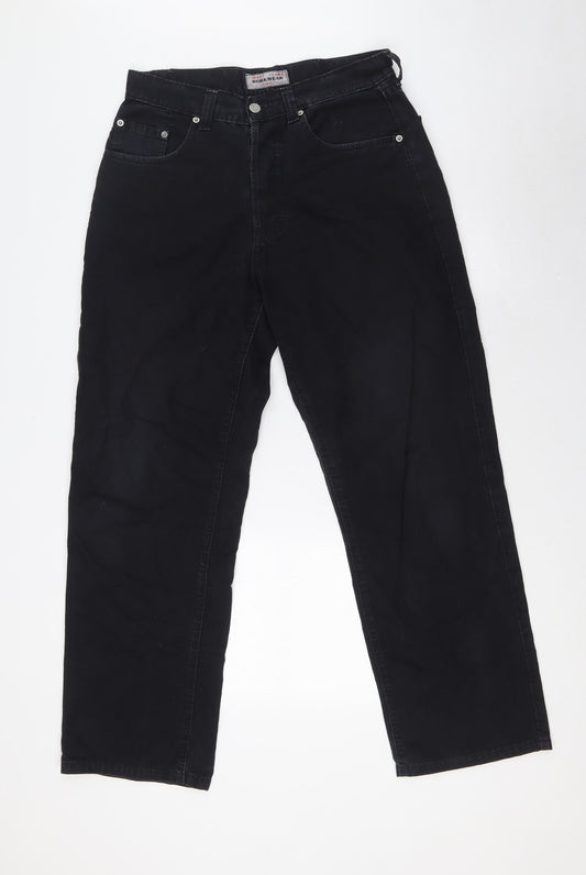 Josef Mens Black Cotton Straight Jeans Size 32 in L30 in Regular Button - Work wear