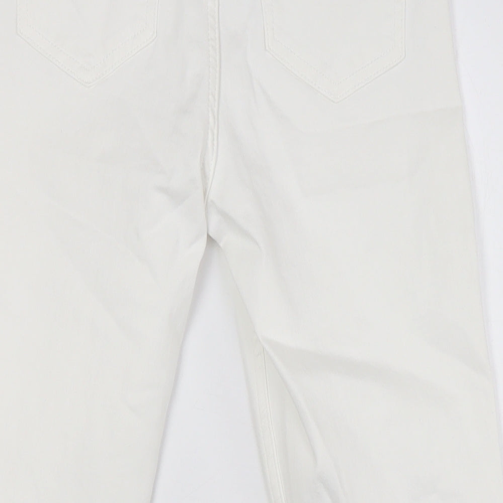 Marks and Spencer Womens White Cotton Skinny Jeans Size 8 L27 in Regular Zip