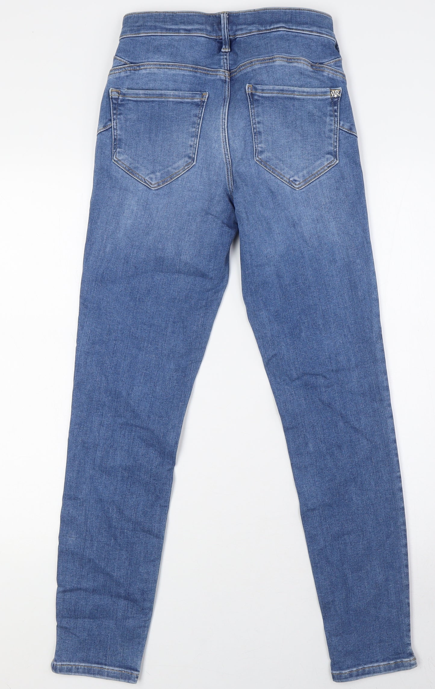 River Island Womens Blue Cotton Skinny Jeans Size 10 L28 in Regular Zip