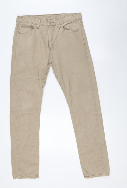 Levi's Mens Beige Cotton Straight Jeans Size 32 in L32 in Regular Tie