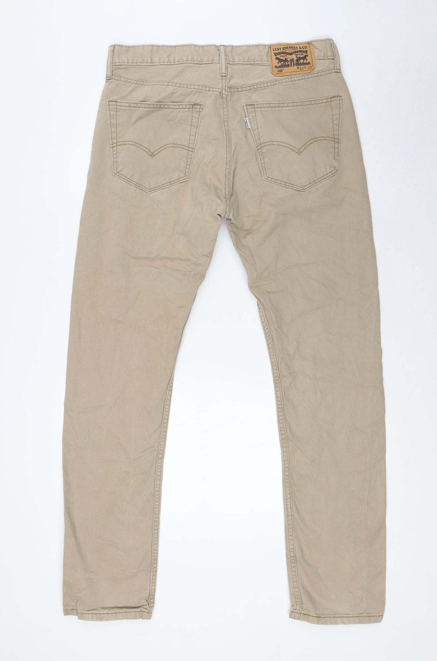 Levi's Mens Beige Cotton Straight Jeans Size 32 in L32 in Regular Tie