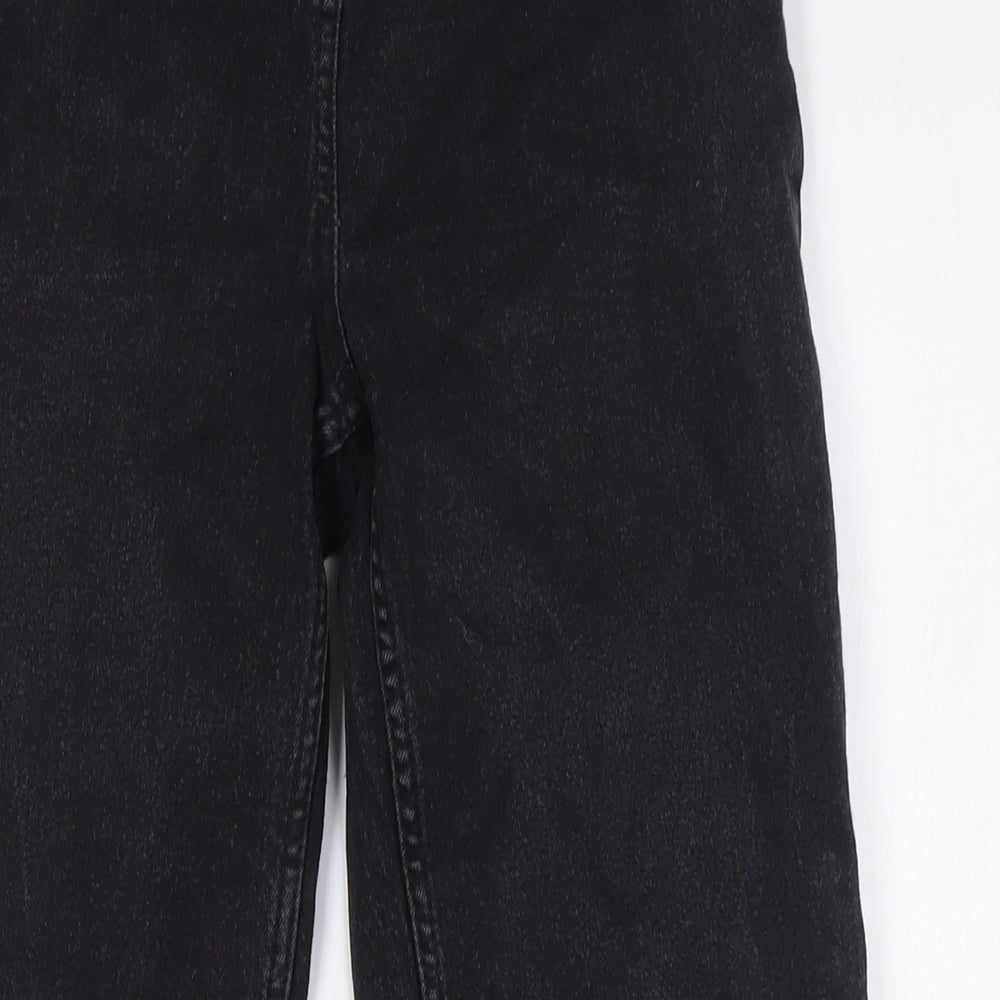 Matalan Womens Black Cotton Straight Jeans Size 8 L28 in Regular Zip