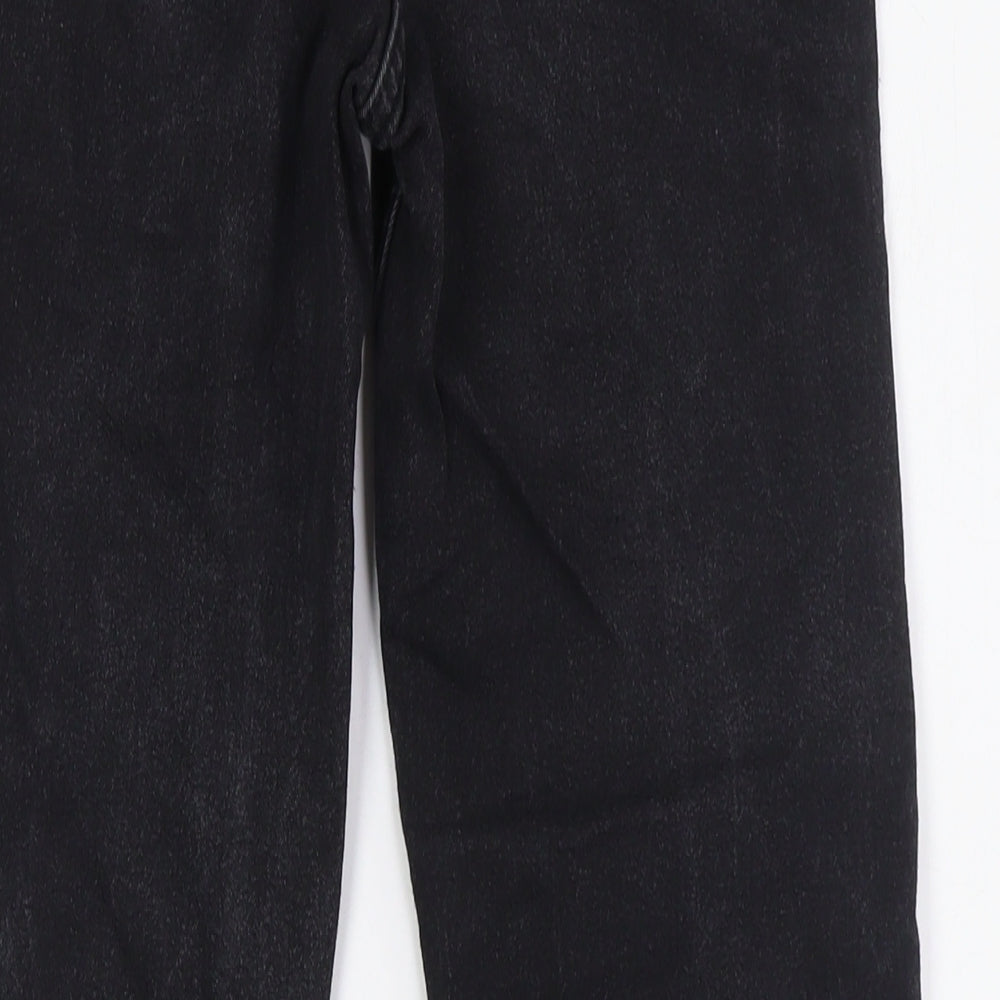 Matalan Womens Black Cotton Straight Jeans Size 8 L28 in Regular Zip