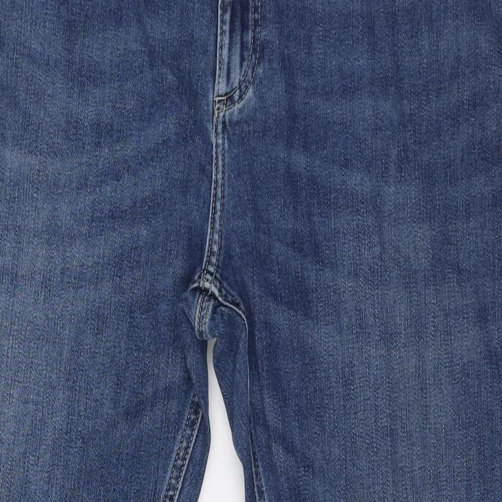 Marks and Spencer Mens Blue Cotton Straight Jeans Size 36 in L31 in Regular Zip