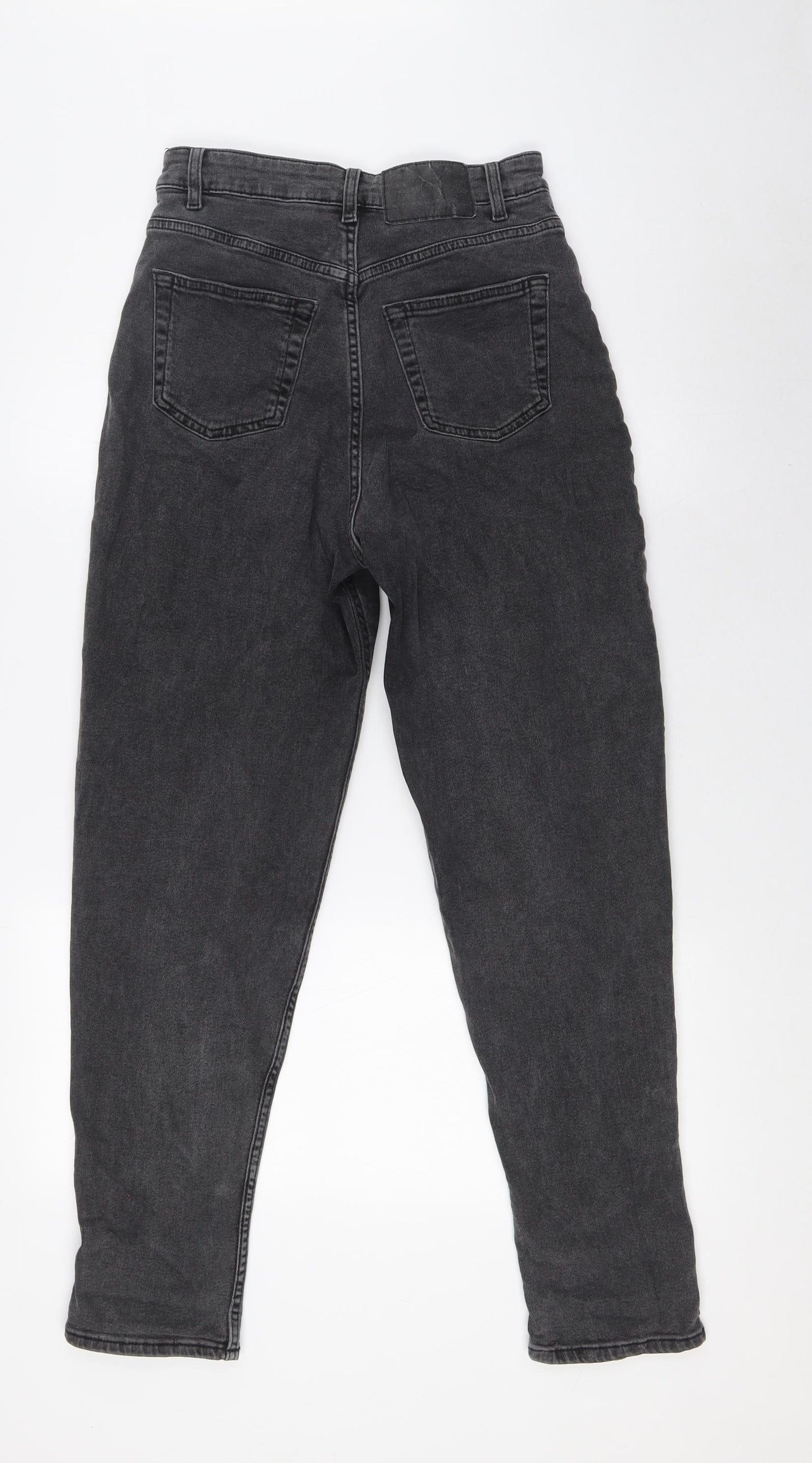 Divided by H&M Womens Black Cotton Mom Jeans Size 8 L29 in Regular Zip