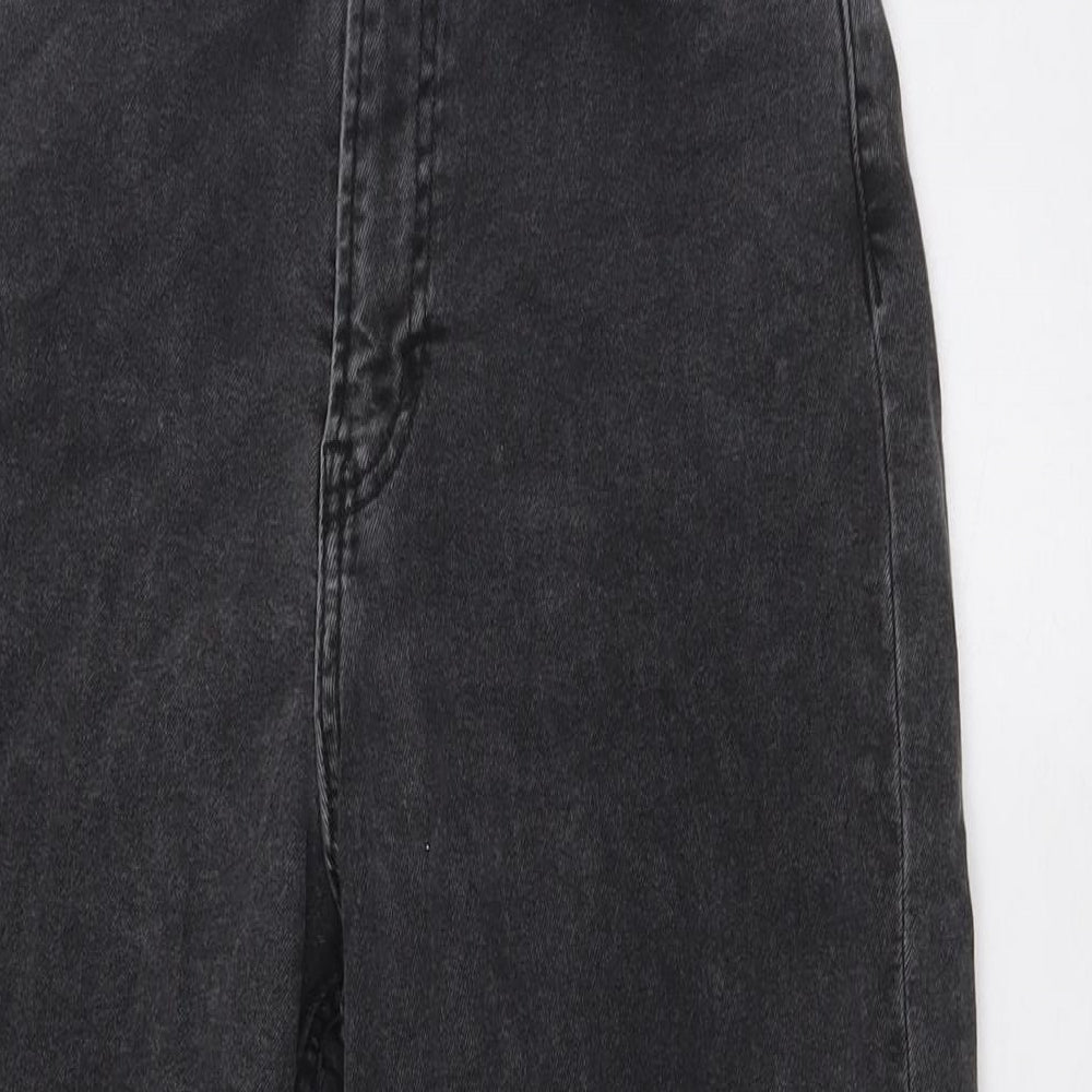 Divided by H&M Womens Black Cotton Mom Jeans Size 8 L29 in Regular Zip