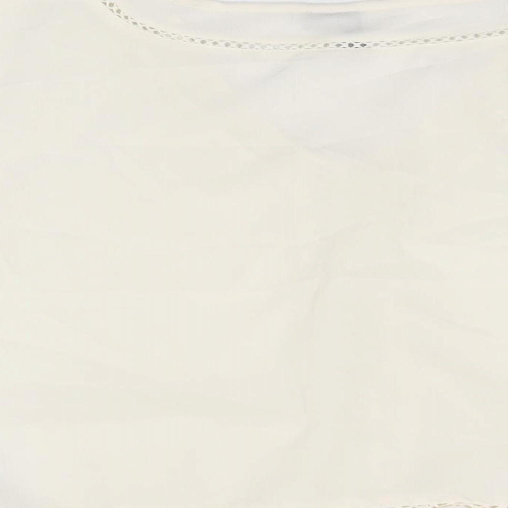 ASOS Womens White Polyester Cropped Blouse Size 8 V-Neck