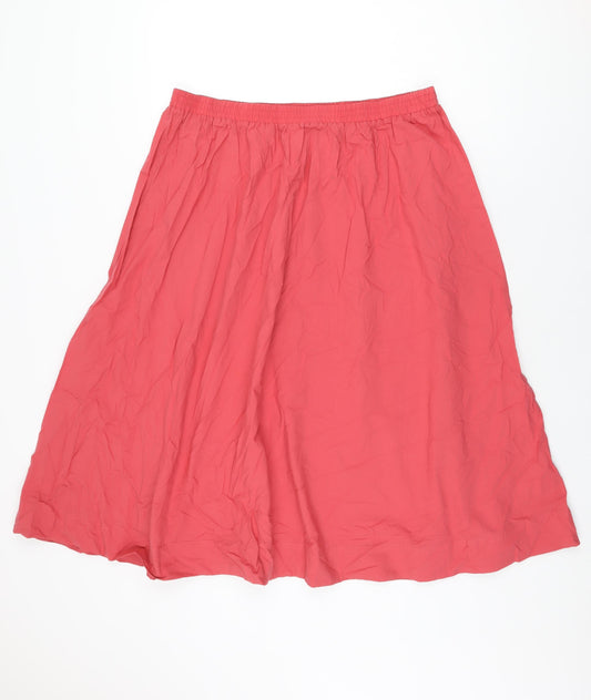 Marks and Spencer Womens Pink Cotton Swing Skirt Size 18