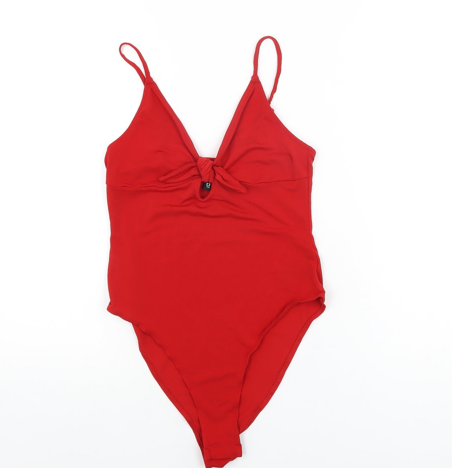 H&M Womens Red Polyester Bodysuit One-Piece Size M Snap