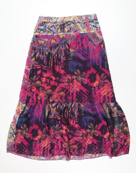 Betty Barclay Womens Multicoloured Geometric Polyester Swing Skirt Size 10 Zip