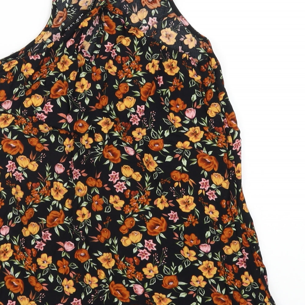 New Look Womens Multicoloured Floral Viscose Camisole T-Shirt Size 8 Square Neck