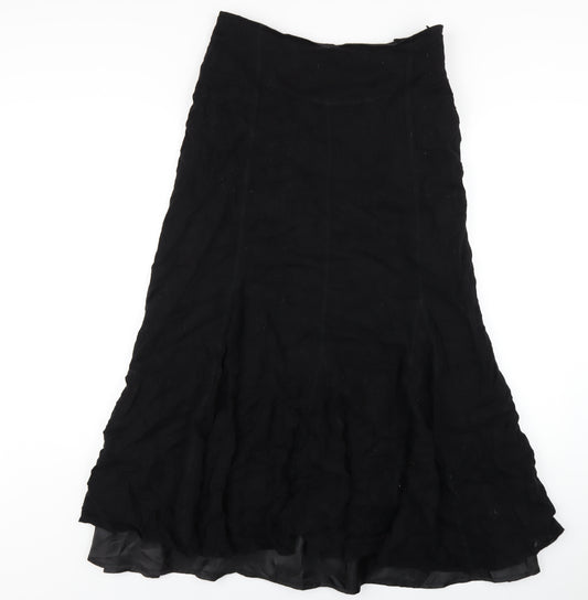 Per Una Womens Black Wool A-Line Skirt Size 14 Zip