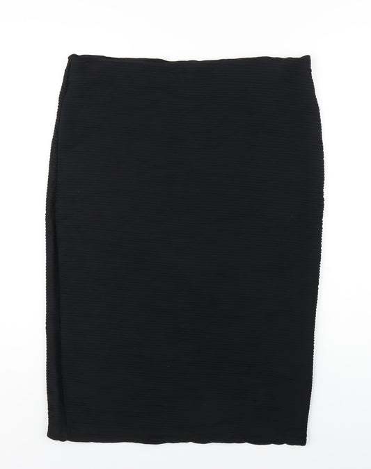 Dorothy Perkins Womens Black Polyester Straight & Pencil Skirt Size 16