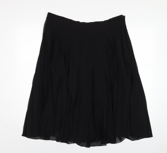 ASOS Womens Black Polyester Pleated Skirt Size 18 Zip