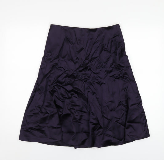 Coast Womens Purple Acetate A-Line Skirt Size 10 Zip