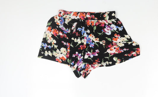 ASOS Womens Multicoloured Floral Viscose Basic Shorts Size 8 Regular Pull On