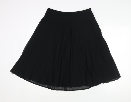 Planet Womens Black Polyester Pleated Skirt Size 8 Zip