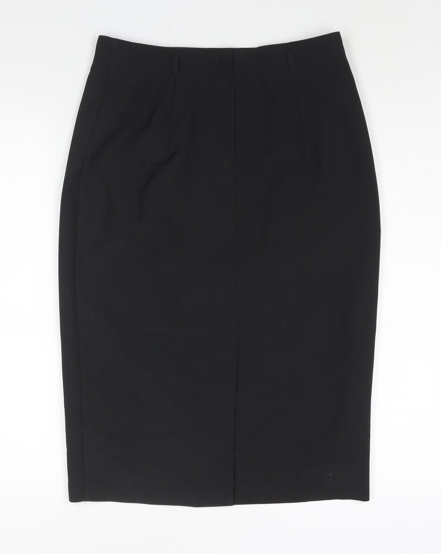 Marks and Spencer Womens Black Polyester Straight & Pencil Skirt Size 12 Zip