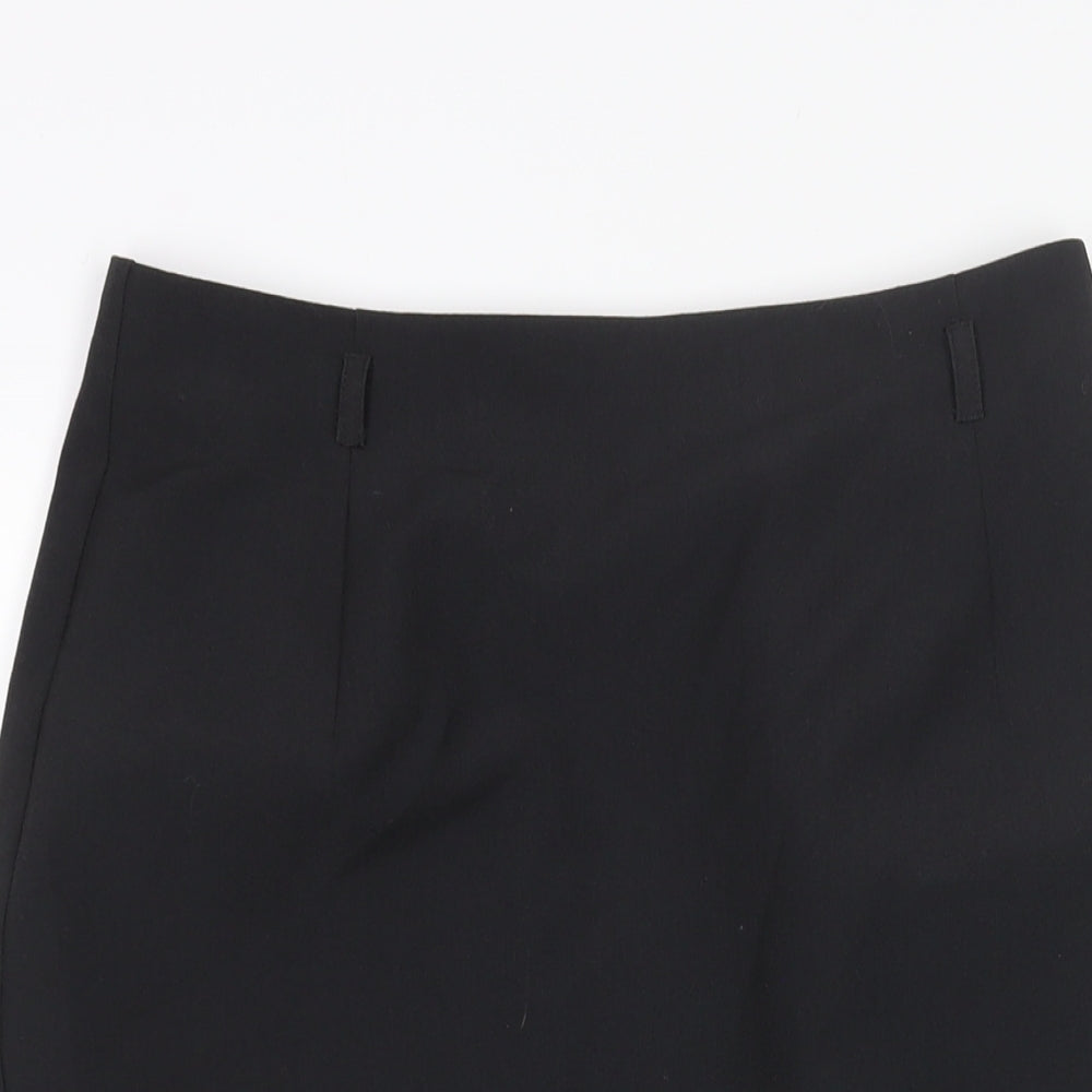 Marks and Spencer Womens Black Polyester Straight & Pencil Skirt Size 12 Zip