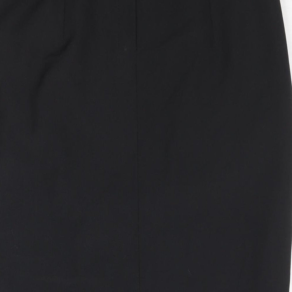 Marks and Spencer Womens Black Polyester Straight & Pencil Skirt Size 12 Zip