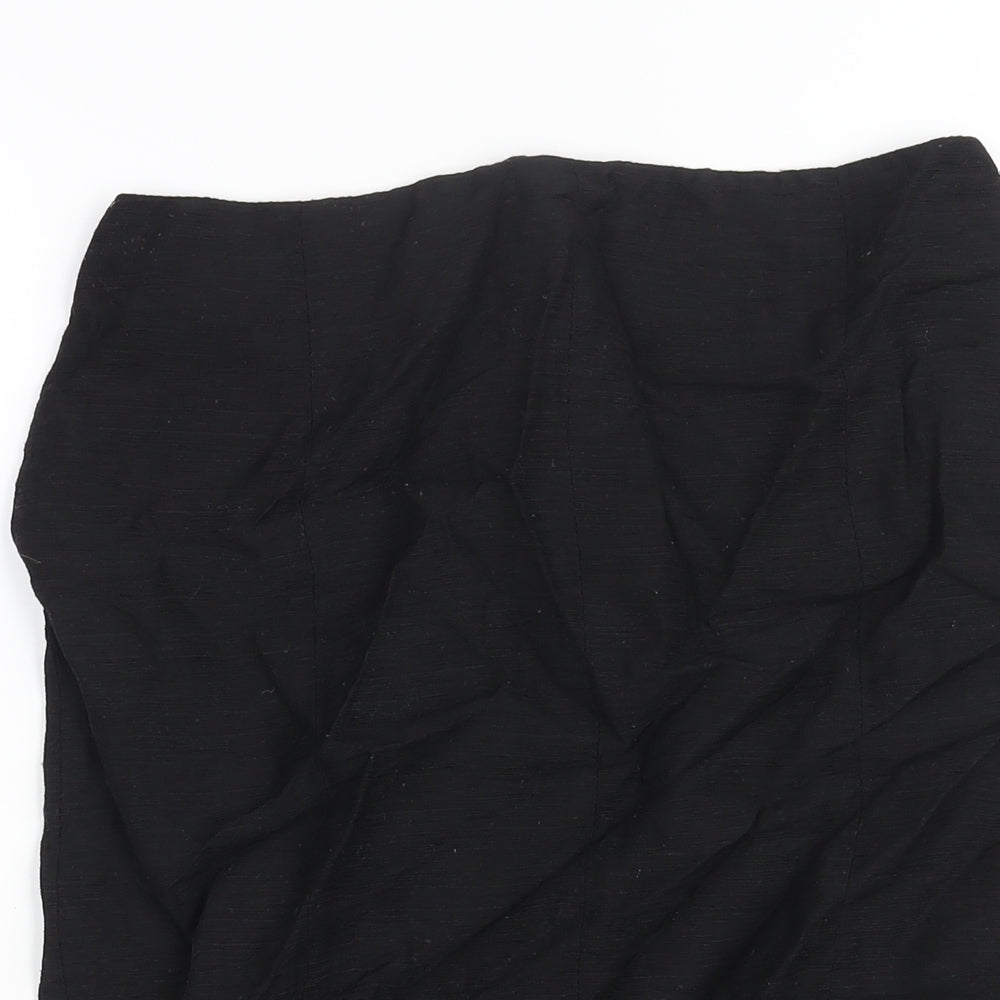 Phase Eight Womens Black Viscose Straight & Pencil Skirt Size 10 Zip