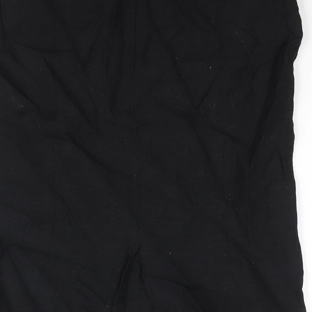 Phase Eight Womens Black Viscose Straight & Pencil Skirt Size 10 Zip