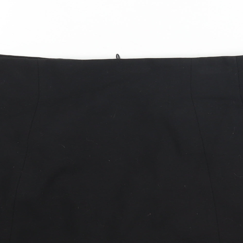 Zara Womens Black Polyester Mini Skirt Size M Zip