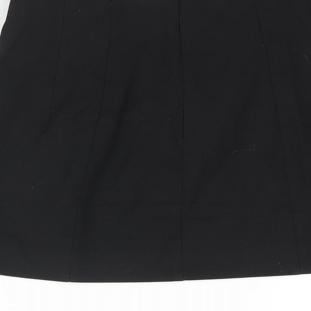 Zara Womens Black Polyester Mini Skirt Size M Zip