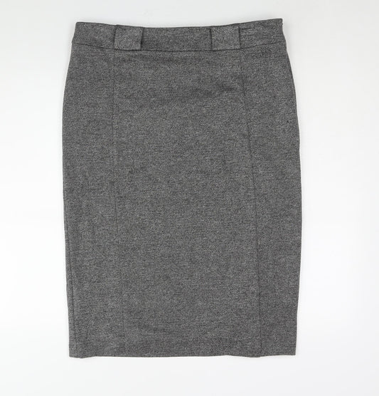 Laura Ashley Womens Grey Polyester Straight & Pencil Skirt Size 16 Zip