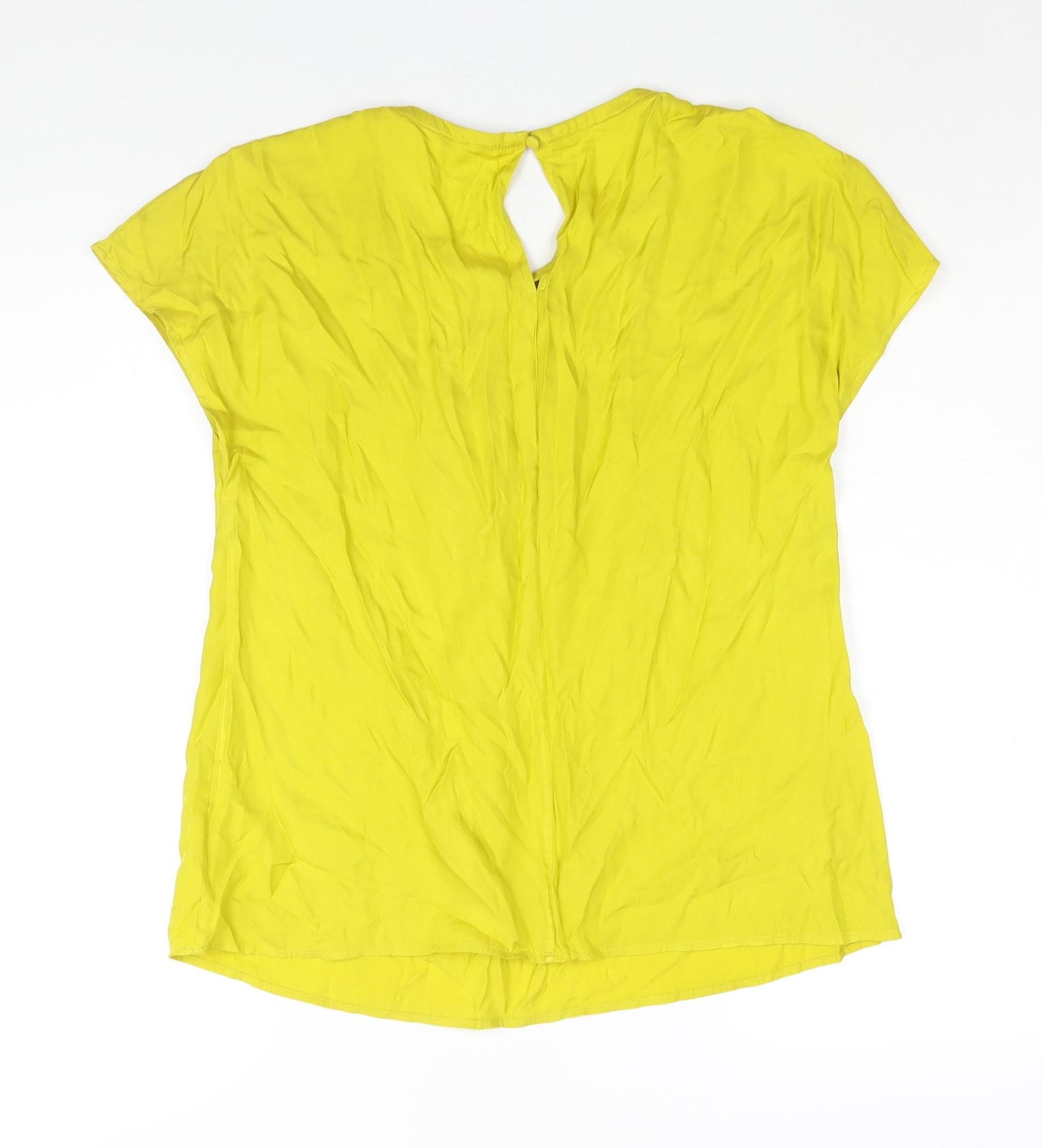 Boden Womens Yellow Viscose Basic Blouse Size 14 Round Neck