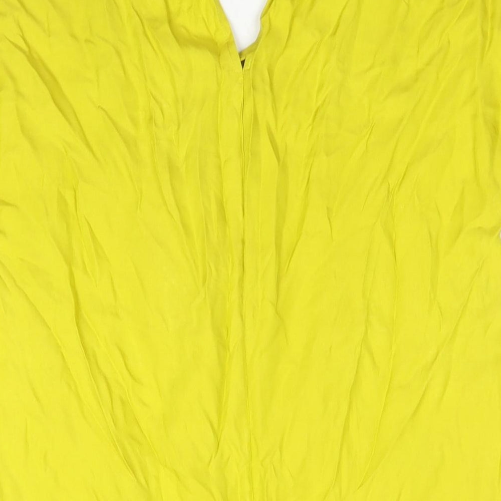 Boden Womens Yellow Viscose Basic Blouse Size 14 Round Neck