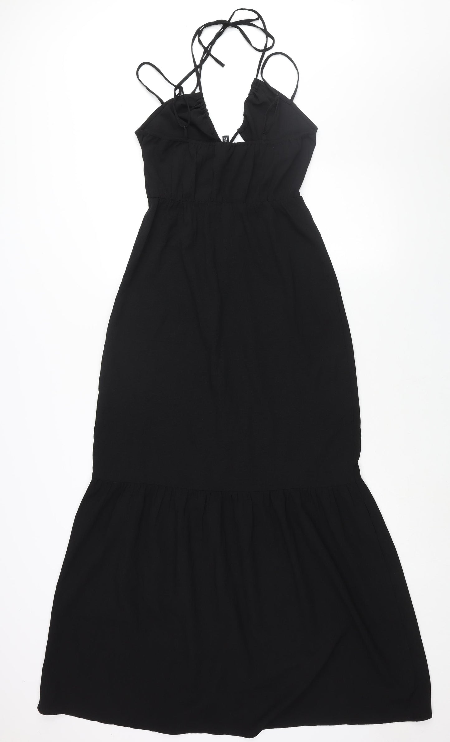 Divided by H&M Womens Black Polyester Maxi Size 10 Halter Tie - Cut Out Detail