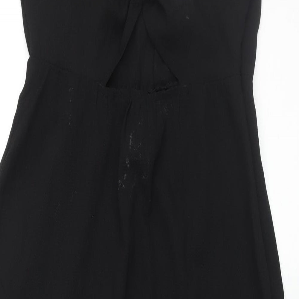 Divided by H&M Womens Black Polyester Maxi Size 10 Halter Tie - Cut Out Detail