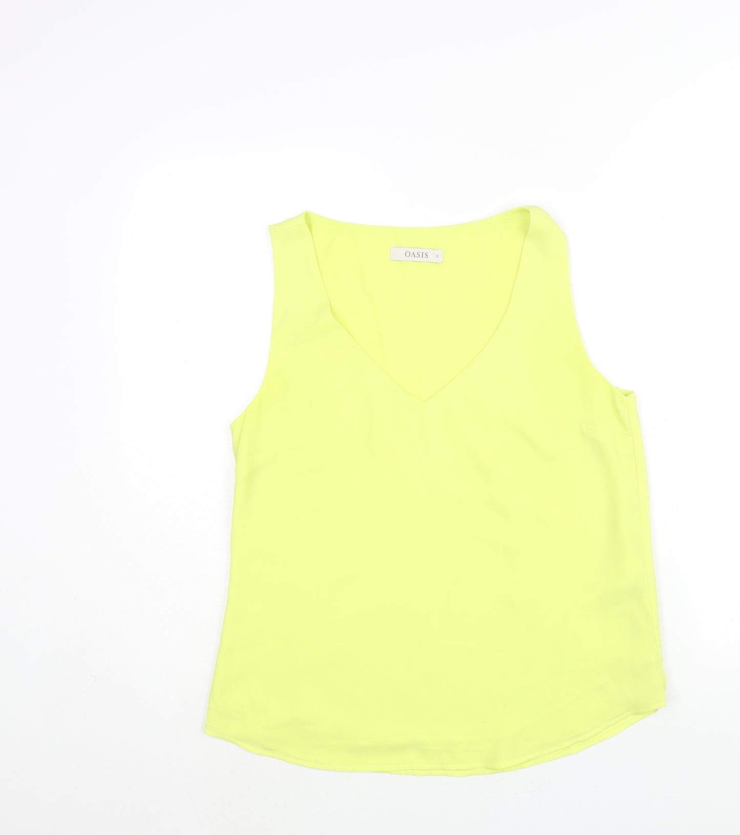 Oasis Womens Yellow Polyester Camisole Blouse Size 12 V-Neck