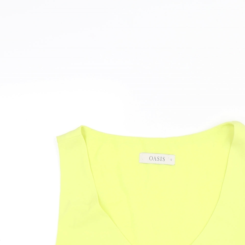 Oasis Womens Yellow Polyester Camisole Blouse Size 12 V-Neck