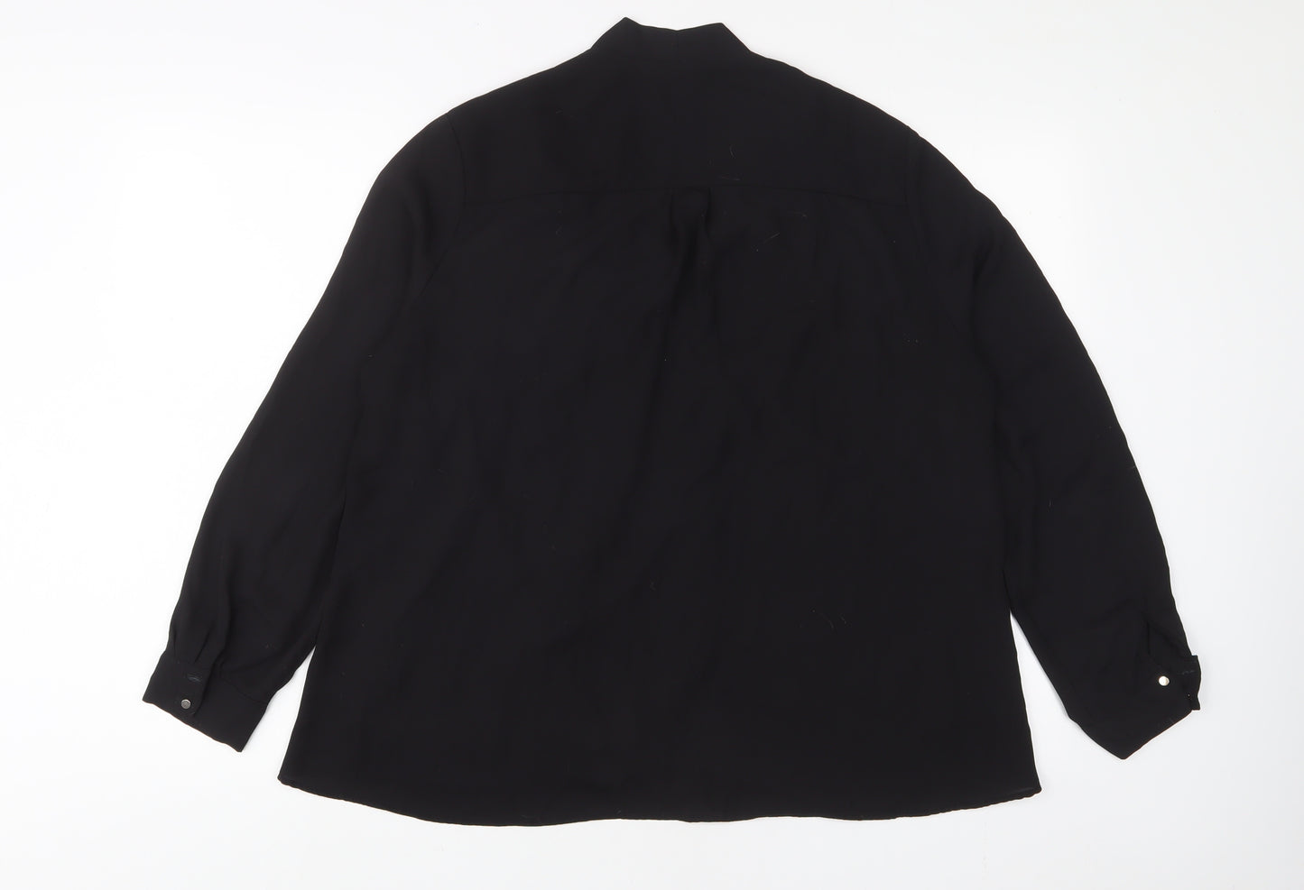 River Island Womens Black Polyester Basic Blouse Size 16 V-Neck