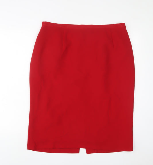 Ann Harvey Womens Red Polyester A-Line Skirt Size 18 Zip