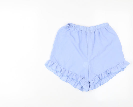 Boohoo Womens Blue Polyester Basic Shorts Size 8 L3 in Regular Pull On