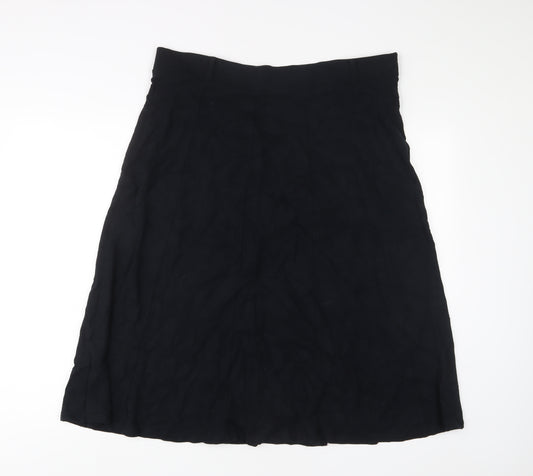 Marks and Spencer Womens Black Polyester A-Line Skirt Size 18