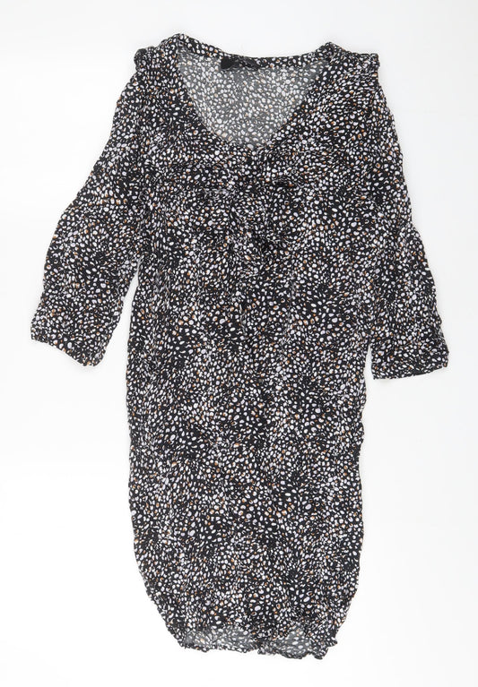 NEXT Womens Multicoloured Animal Print Viscose A-Line Size 10 V-Neck Pullover