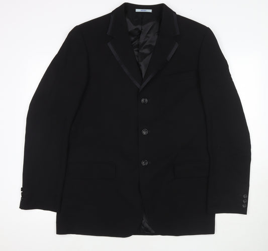 KENZO Mens Black Viscose Jacket Suit Jacket Size 42 Regular